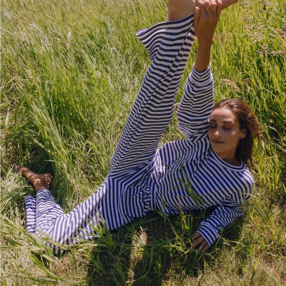 Daily Drills Navy Striped Set